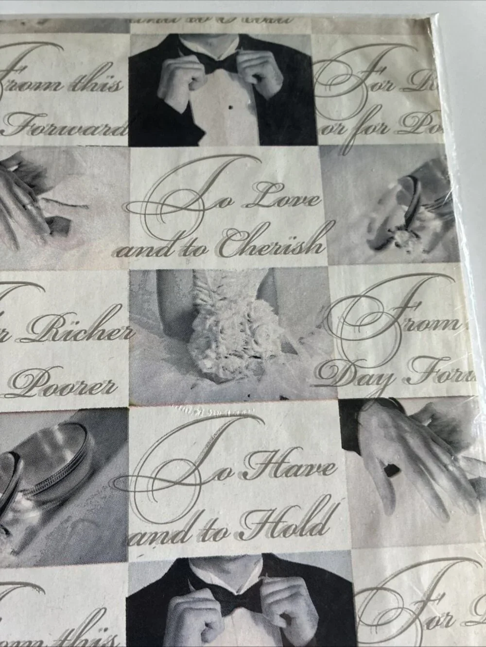Vintage Wedding Anniversary Gift Wrapping Paper 2 Sheets Heavy Weight